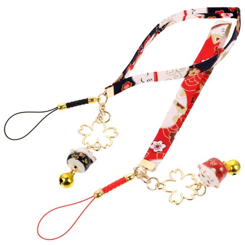 2Pcs Bell Fortune Cat Pattern Bell Phone Charms Cellphone Charm Cellphone Decor - 第 10/12 張圖片