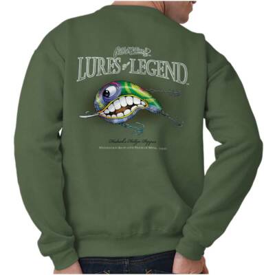 Gill McFinns Funny Fishing Cartoon Fisherman Womens or Mens Crewneck Sweatshirt