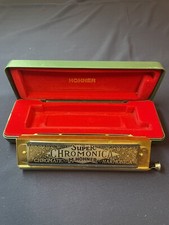 Vintage M. Hohner 270 Super Chromonica Key of C Chromatic Harmonica Germany Case