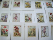 Flower Fairy Alphabet Print in Mount 1930's Original Vintage Cicely Mary Barker