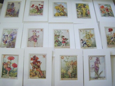 Blumenfee Alphabet Druck in Mount 1930er Original Vintage Cicely Mary Barker