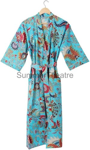 Crown Print Kimono Bath Robe Night Dress Beach Cover Up Bridesmaid Gown Lounge