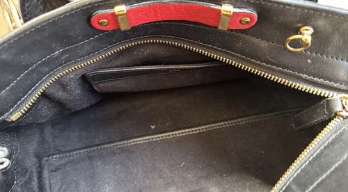 Chloe Red Black Leather Alice Two Way Satchel Crossbody Strap NWT Made In Italy - Picture 14 of 16