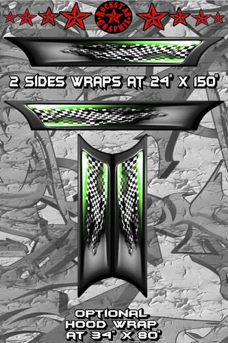 RACE CAR GRAPHICS #32 Half Wrap Vinyl Decal IMCA Late Model Dirt Trailer Truck - Picture 3 of 3
