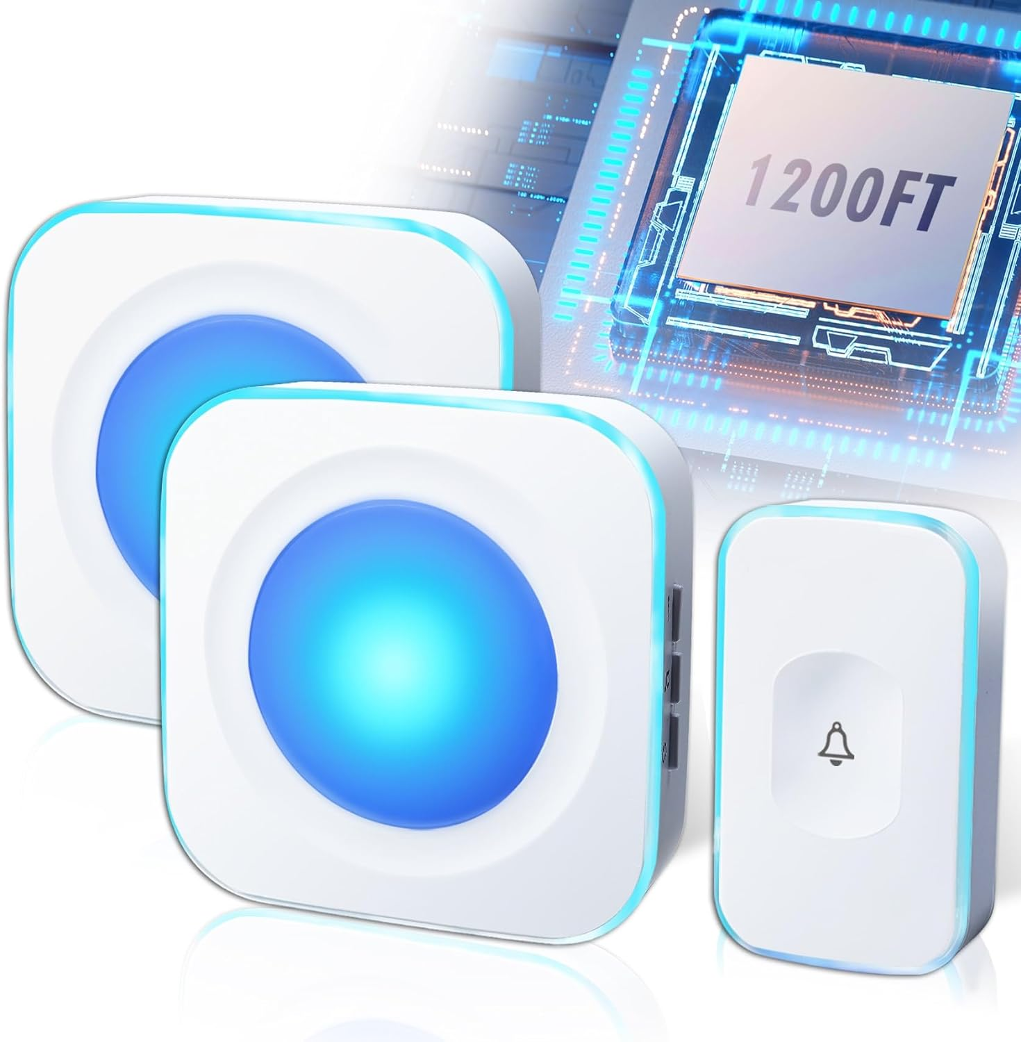 Wireless Doorbell Plug in 1200Feet Wireless Door Bell Battery Operated Doorbell-image
