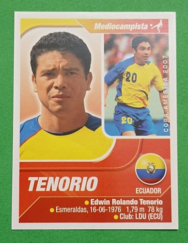 2007 Navarrete Copa America #158 EDWIN TENORIO Ecuador Soccer Team Sticker - 第 1/2 張圖片