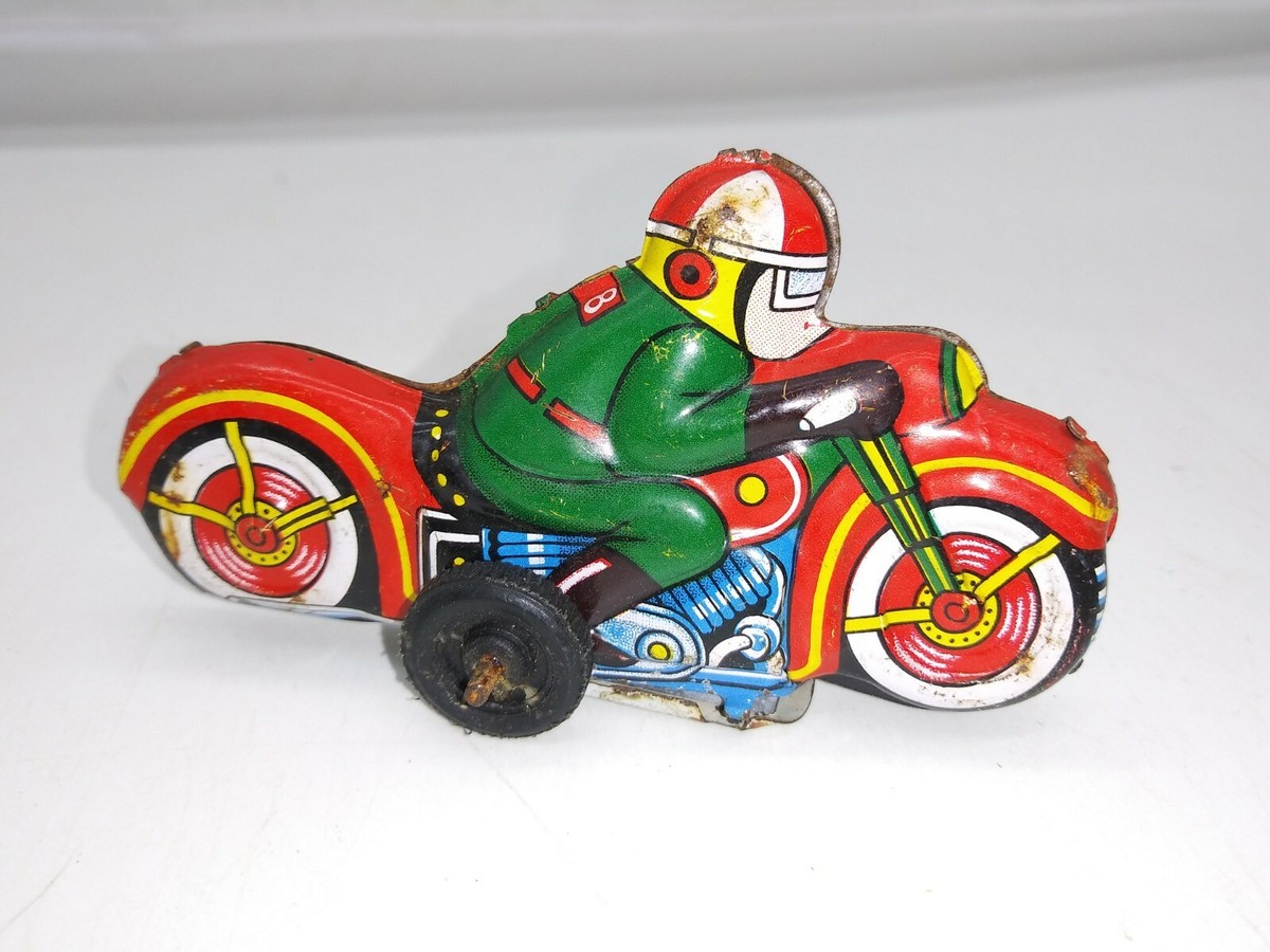 VINTAGE TIN RACING TOY MOTORCYCLE & RIDER JAPAN | eBay