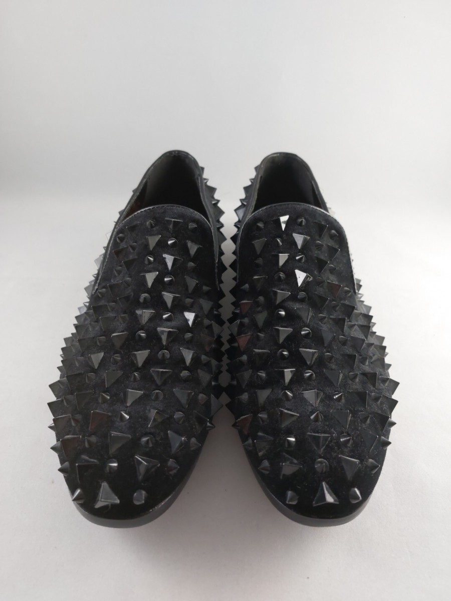 TALLIA TALKING MEN SPIKE LOAFER IN VELVETY BLACK TALLIA | Shoes | Tallia Talking Men Spike Loafer In Velvety  main image 2