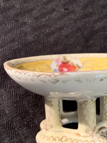 "Viena Austria pedestal de 5 patas plato de caramelo escudo colmena marca porcelana 1,75" - Imagen 4 de 7