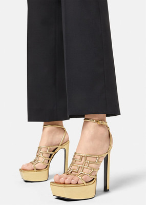 VERSACE GRECA MAZE PLATFORM SANDALS