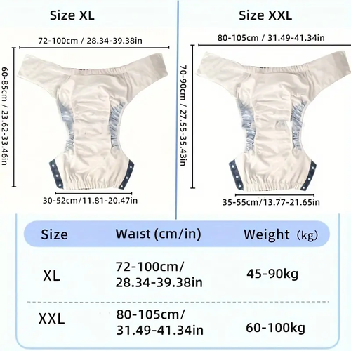 2Pack Unisex Adult Cloth Diapers Ice Silk Diapers Reusable Breathable Washable - Picture 20 of 28