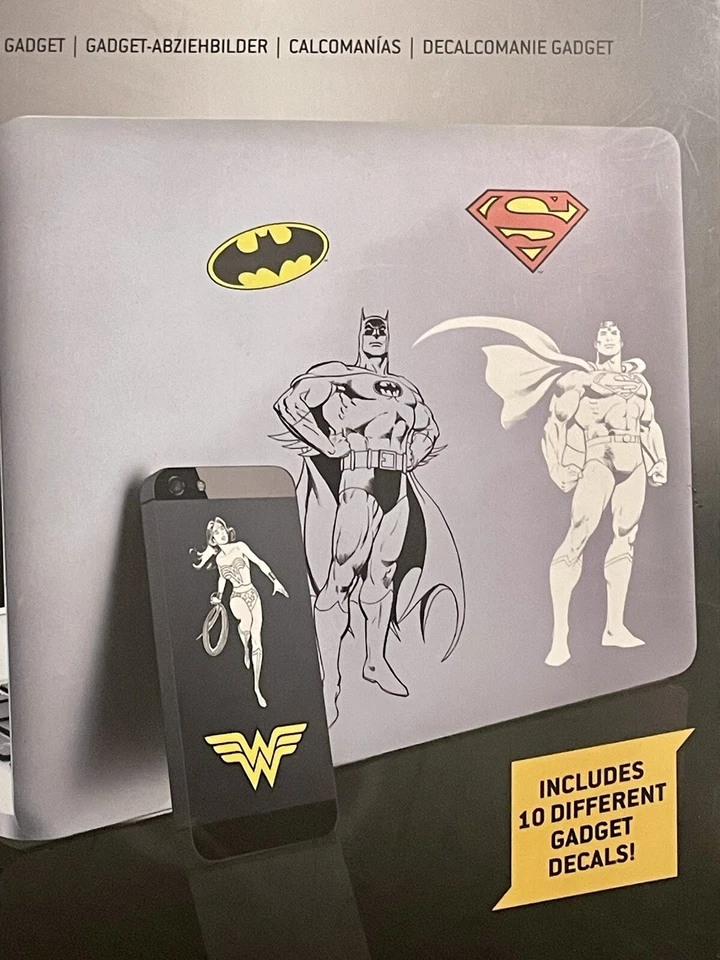 18 DC Marvel Gadget Decals Batman-Wonder Woman-SuperMan Waterproof Stickers NEW - Image 2 of 4