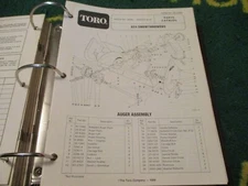 Toro 624 38065 snow thrower blower Parts Catalog Manual 1988