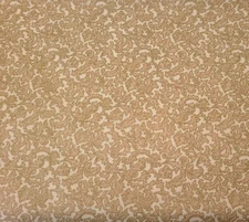 Treasured Traditions BTY Quilting Treasures Acanthus Leaf Metallic Gold Tan