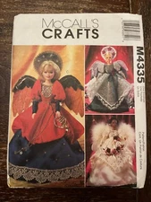 McCall's M4335 UNCUT Sewing Pattern, 11.5" Angel Doll Clothing and Tree Toppers