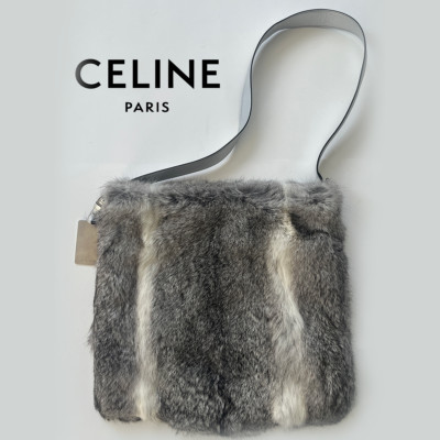 Rare Céline Rabbit Fur Shoulder Bag with Tag, Michael Kors Era!