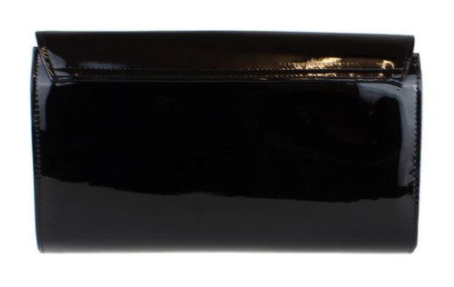 Clutch Bag Designer Patent Glossy Faux Leather Plain Envelope Evening Ladies - Picture 4 of 73