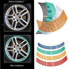 17"-Motorcycle Reflective Rims Tape/Wheel Rim Glowing Trim Decal Stripes Sticker