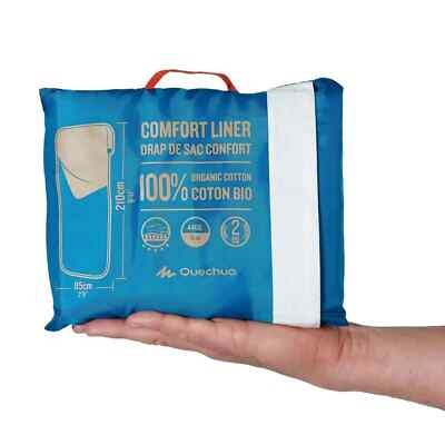 Decathlon Quechua, rechteckig, Baumwollschlafsackfutter, 82,7'' x 33,5'', weiß