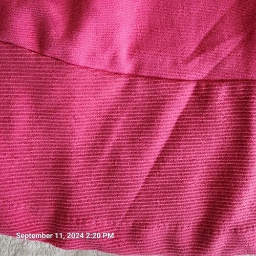 Elle Skirt Women's Large Pink Banded Ribbed Knit Midi Length Knee Length Pull On - Picture 4 of 11