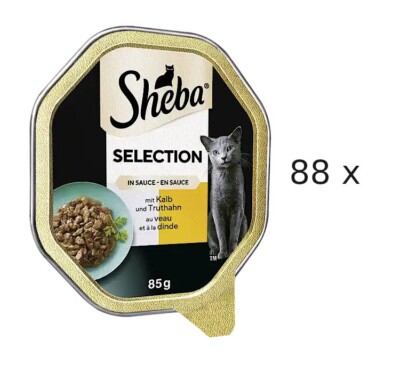 (  9,89 /kg) SHEBA Selection in Sauce mit Kalb und Truthahn in Sauce: 88 x 85 g