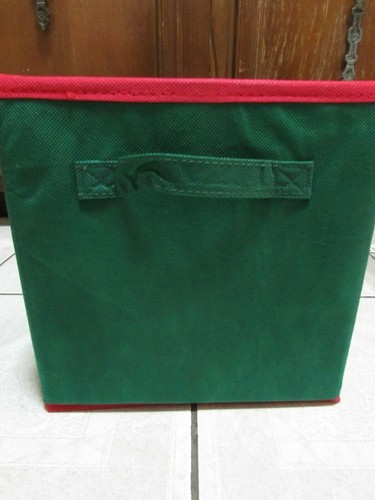Non Woven Storage Bin Sleek Fashionable Collapsible Design and Pull Handle green - Picture 3 of 3