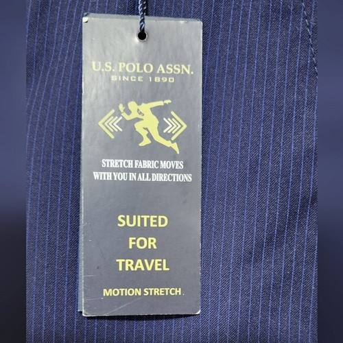 NWT U.S. Polo Assn. Navy Blue Pinstripe Trousers, 30x30 - Bild 5 von 11