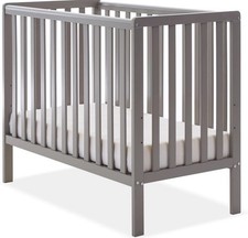 Obaby Bantam Space Saver Baby Cot with Mother Nurture Foam Mattress - Warm Grey