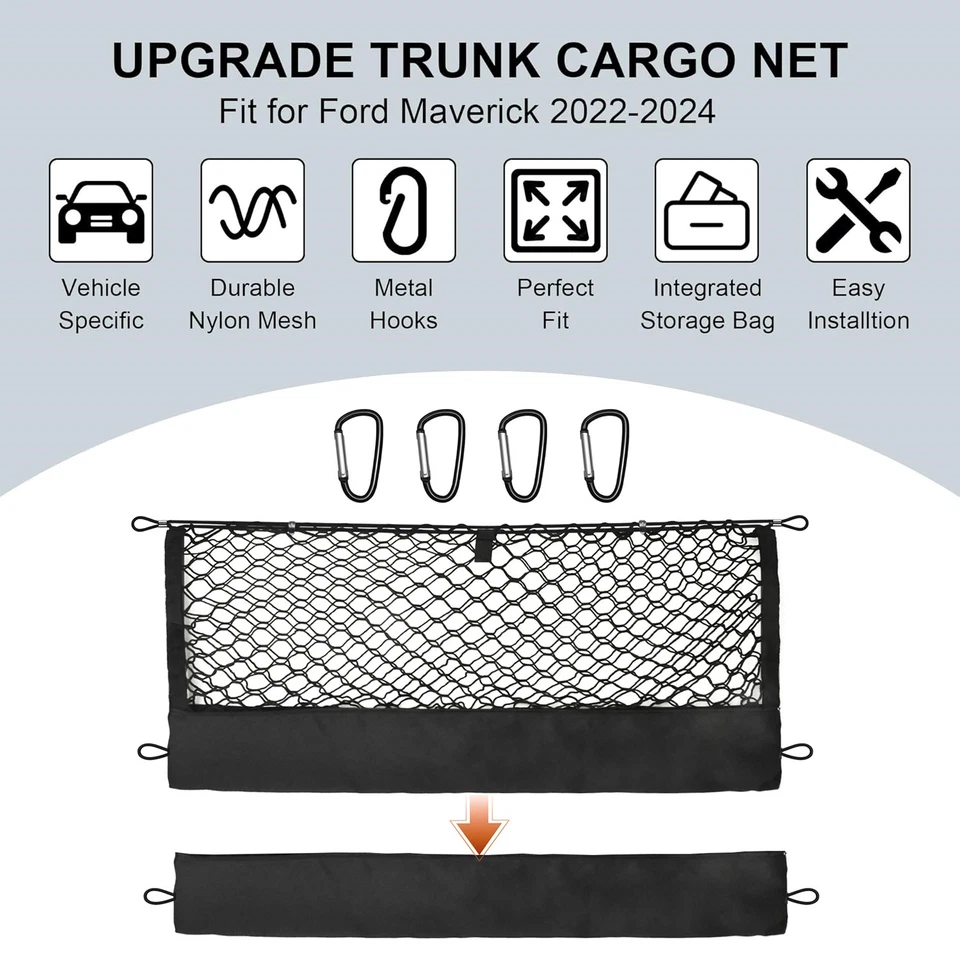 Red de almacenamiento estilo sobre camión camión para accesorios Ford Maverick 2022-2026 Foto 2 de 4