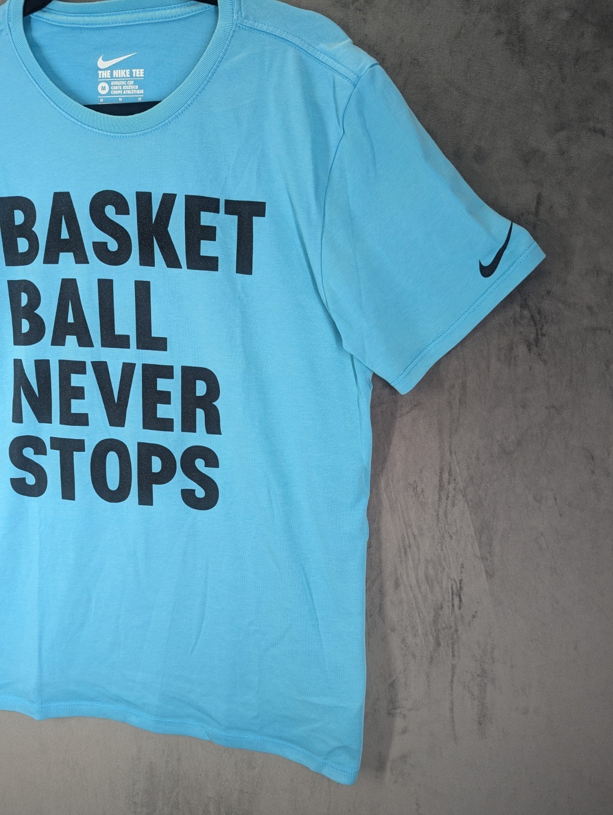 Nike Basketball T Shirt Men's Size Medium Dri-Fit Cotton Blend Teal Colour image 2