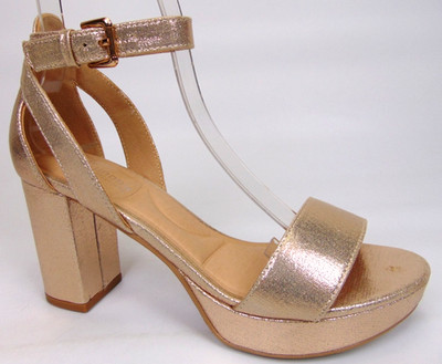 CL By Laundry Go On Ankle Strap Heels Pump Sandal, Women's Size 7.0 WIDE, Gold