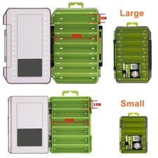 Double Sided Tackle Storage Box PC Plastic Fishing Lure Bait Organizer Hard Case