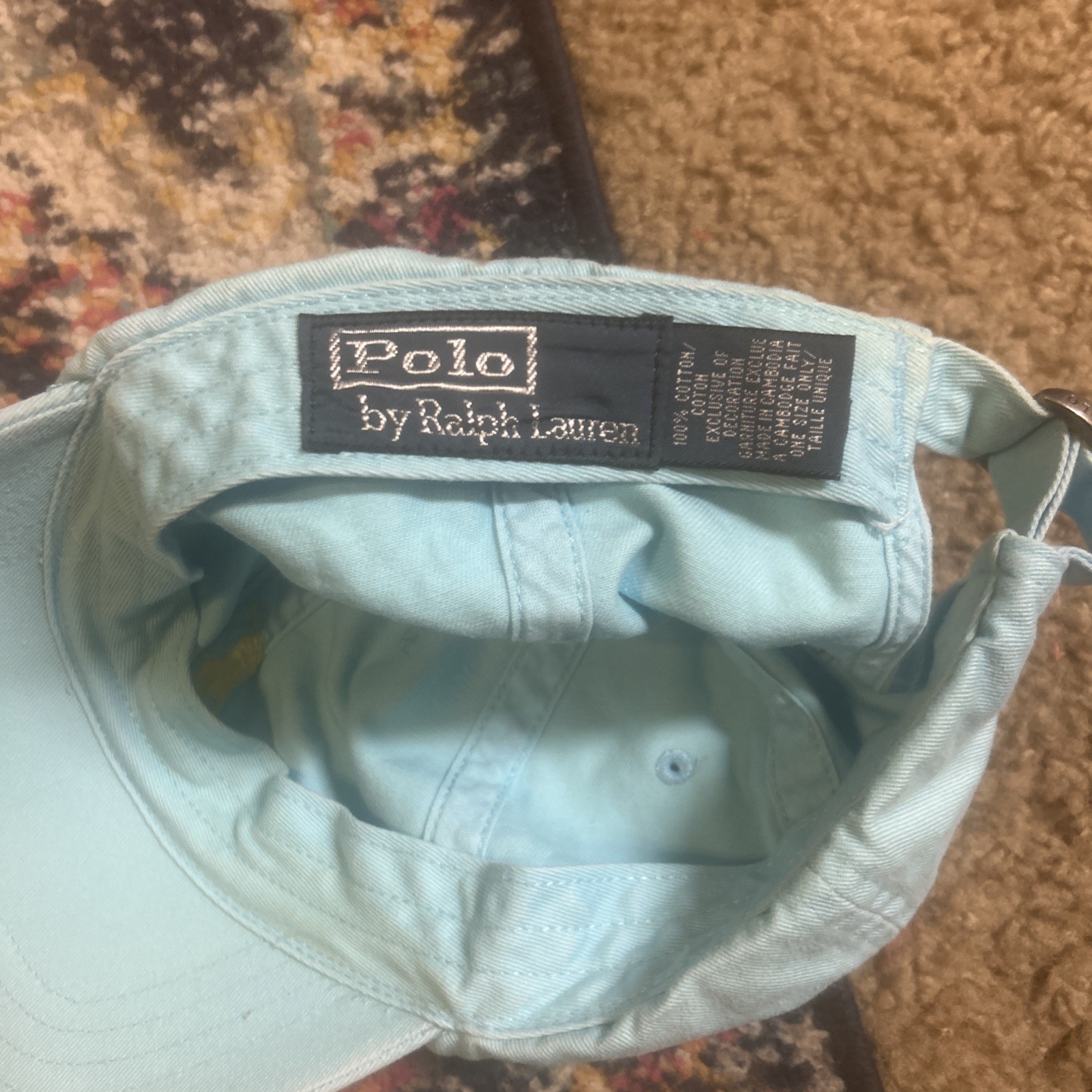 Cappello Vintage Y2K Polo Ralph Lauren Bambino Blu Pony Berretto Adulto Taglia Regolabile