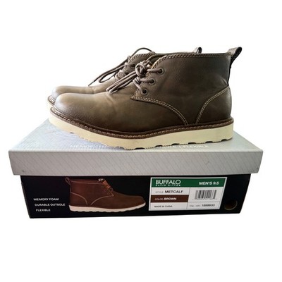 Buffalo David Bitton Metcalf Mens Brown Chukka Boots Memory Foam 9.5