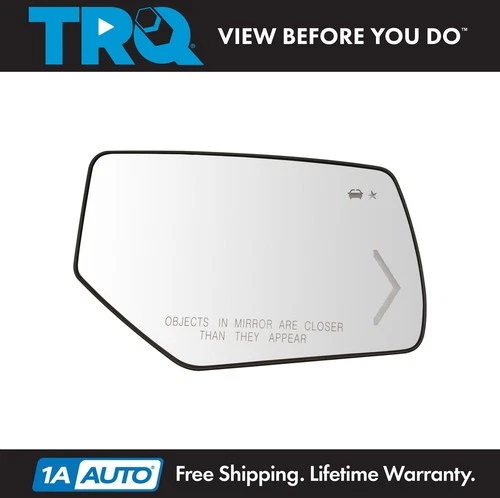 TRQ Mirror Glass Heated Chevron Turn Signal Blind Spot Passenger RH for GM SUV