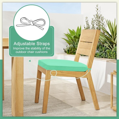 Outdoor Chair Cushions, Waterproof Patio Seat Cushions with Adjustable Straps... - Picture 5 of 7
