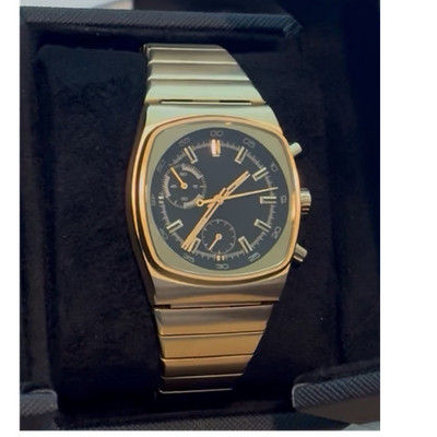 Brew Metric Gold Chronograph Wristwatch Black Dial Original Box