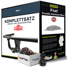 Für FIAT Scudo Kasten II Typ 270, 272 Anhängerkupplung starr +eSatz 7pol uni 07-