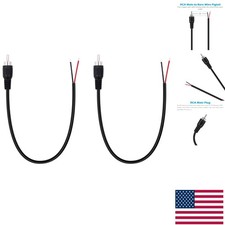 2-Pack High-Quality RCA Male to Speaker Wire Pigtail Cables - Indoor/Outdoor Use