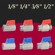 Male Female Mini Ball Valve 1/8" 1/4" 3/8" 1/2" BSP Shut off Valve for Air Water