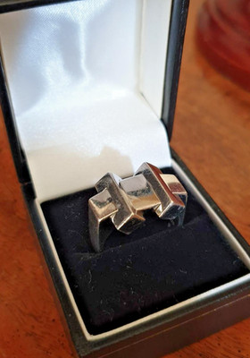 Links of London Sterling Silber 925 sehr cooler Ring Gr. 18-19mm ''S'' 12g Unisex