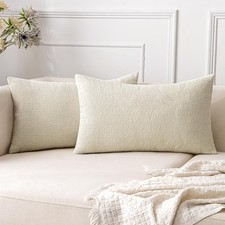 EMEMA Throw Pillow Covers 12x20 Inch Pack of 2 Soft Chenille Decorative Couch...