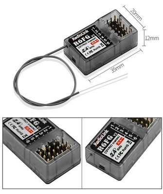 R6FG 2.4Ghz 6CH Gyro RC-Empfänger Für RC4GS RC4G Radiolink-Sender