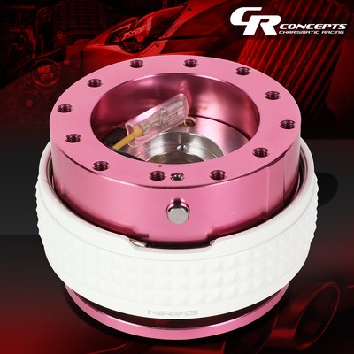 NRG UNIVERSAL ALUMINUM STEERING WHEEL QUICK RELEASE 2.1 PINK/GLOW IN DARK RING