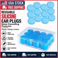 Earplugs Silicone 12pcs Sleeping Moldable Noise Cancelling Blue Swim and Snoring
