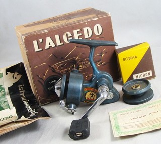 Old Vintage ALCEDO MICRON Spinning Reel Box Paper Extras Made in Italy