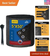 Versatile Heavy Duty Garden Shade Tarp - 5' x 50' with Reinforced Grommets