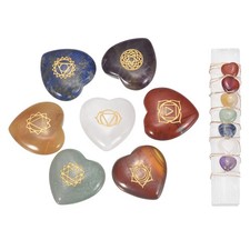 Seven-colored Stones Stone Rune Stone Sets with Engraved Elder Futhark Alphabet