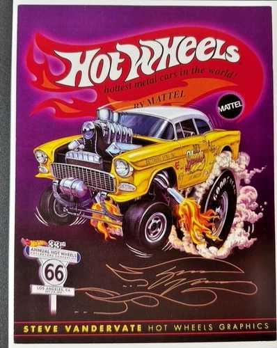 VRHTF NHRA VTG "SIGNED BY STEVE VANDER" '55 CHEVY HOT WHEELS DESIGN E SHEET"