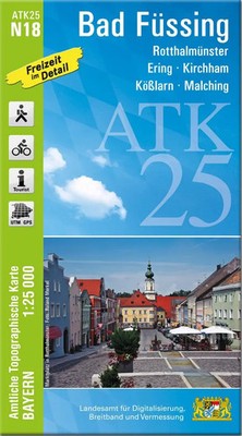 ATK25-N18 Bad Füssing (Amtliche Topographische Karte 1:25000) | Digitalisierung